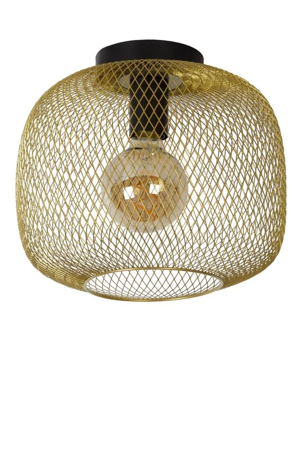 Lucide MESH - Flush ceiling light - Ø 30 cm - 1xE27 - Matt Gold / Brass - turned off
